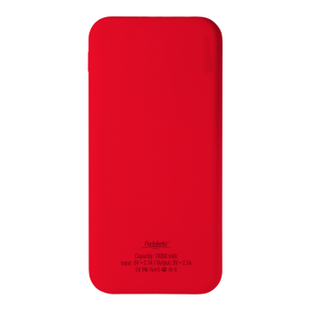 Внешний аккумулятор с подсветкой Luce 10000 mAh, красный фото 