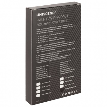Внешний аккумулятор Uniscend Half Day Compact 5000 мAч, оранжевый фото 