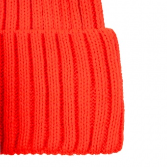 Вязаная шапка с козырьком Peaky, красная (кармин) фото 