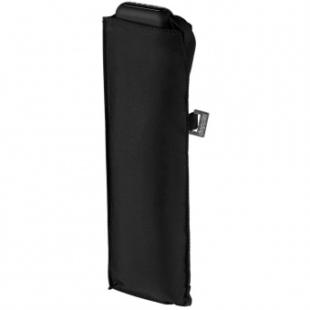 Зонт складной Carbonsteel Slim, черный фото 