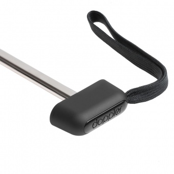 Зонт складной Carbonsteel Slim, черный фото 
