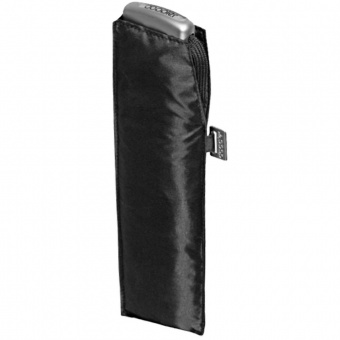 Зонт складной Carbonsteel Slim, черный фото 