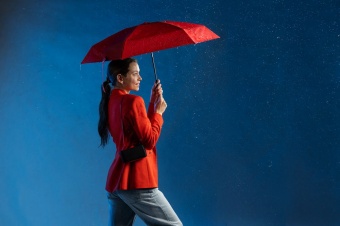 Зонт складной Color Action, в кейсе, красный фото 
