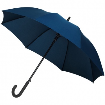 Зонт-трость Magic с проявляющимся рисунком в клетку, темно-синий фото 