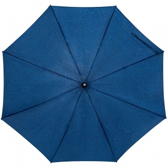 Зонт-трость Magic с проявляющимся цветочным рисунком, темно-синий фото 