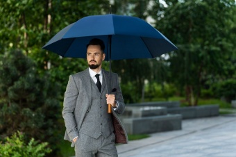 Зонт-трость Represent, темно-синий фото 