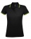 Рубашка поло женская Pasadena Women 200 с контрастной отделкой, черная с зеленым фото 1