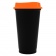Стакан с крышкой Color Cap Black, черный с оранжевым фото 1