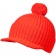 Вязаная шапка с козырьком Peaky, красная (кармин) фото 1