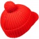 Вязаная шапка с козырьком Peaky, красная (кармин) фото 5