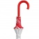 Зонт-трость Unit White, белый с красным фото 2