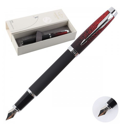 Ручка перьевая Parker IM SE F320 Red Ignite F сталь нержавеющая подар.кор.