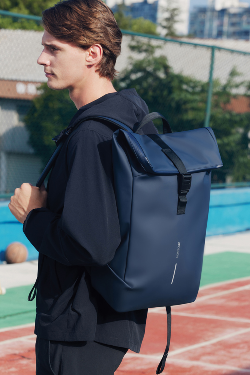Антикражный водонепроницаемый рюкзак Urban Flap-Top, темно-синий