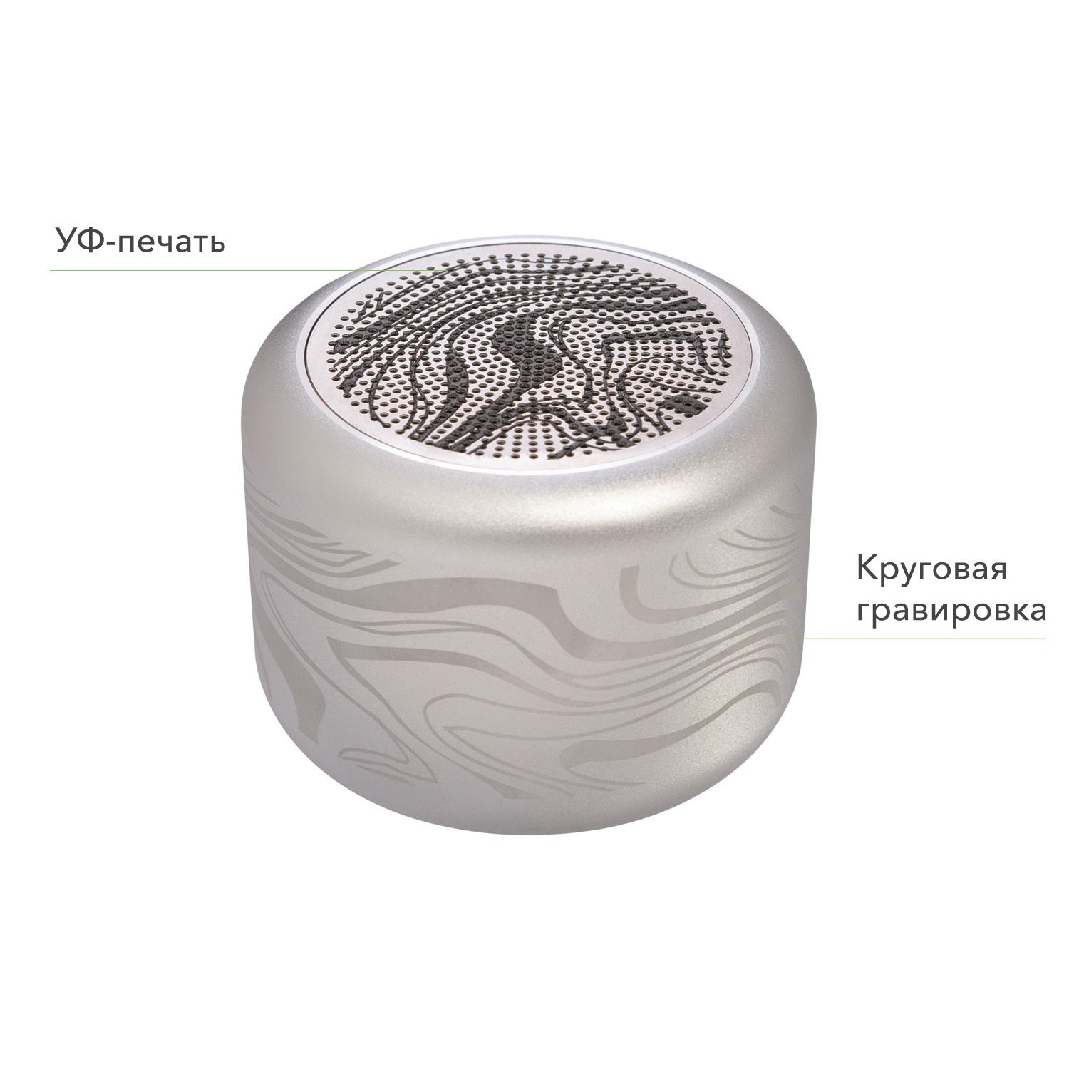 Беспроводная колонка Пэшн (Passion) 80dB 600 mAh (Bluetooth 5.4), серебряная