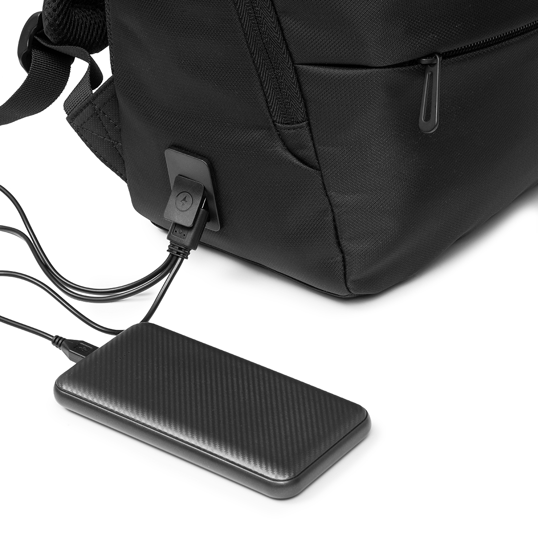 Бизнес рюкзак Таллер (Taller)  с USB разъемом, черный