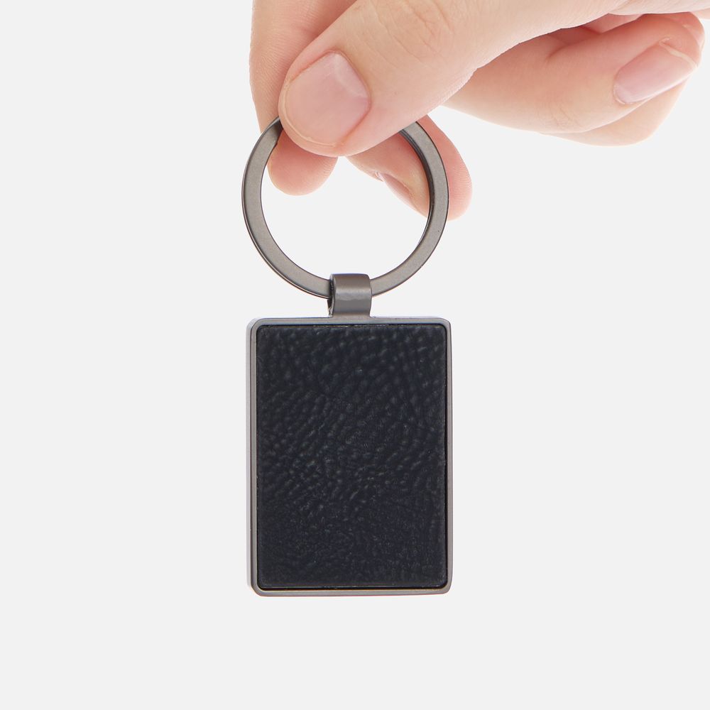 Брелок Gun Metal Leather Rectangle, графитовый