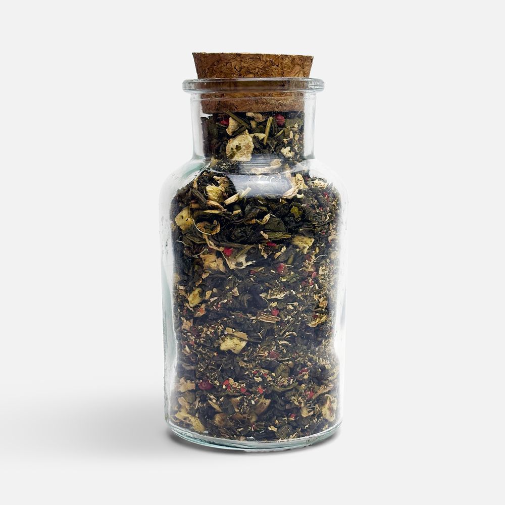Чай «Сокочай», зеленый с соком имбиря, яблоком, гвоздикой и розовым перцем
