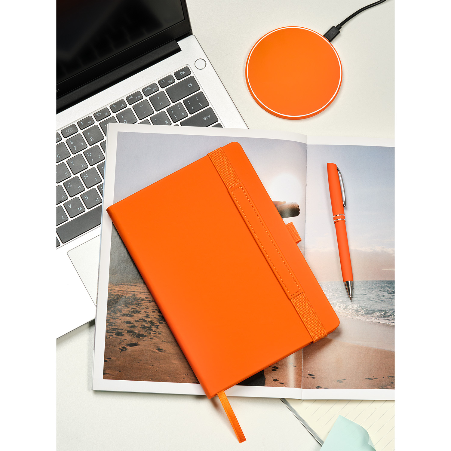 Ежедневник Альфа (Alpha) недатированный, оранжевый/оранжевый