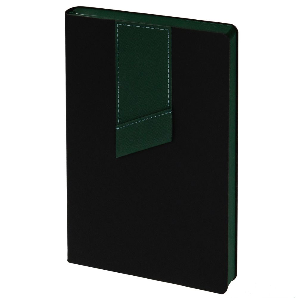 Ежедневник Bookmark, недатированный, черный с зеленым