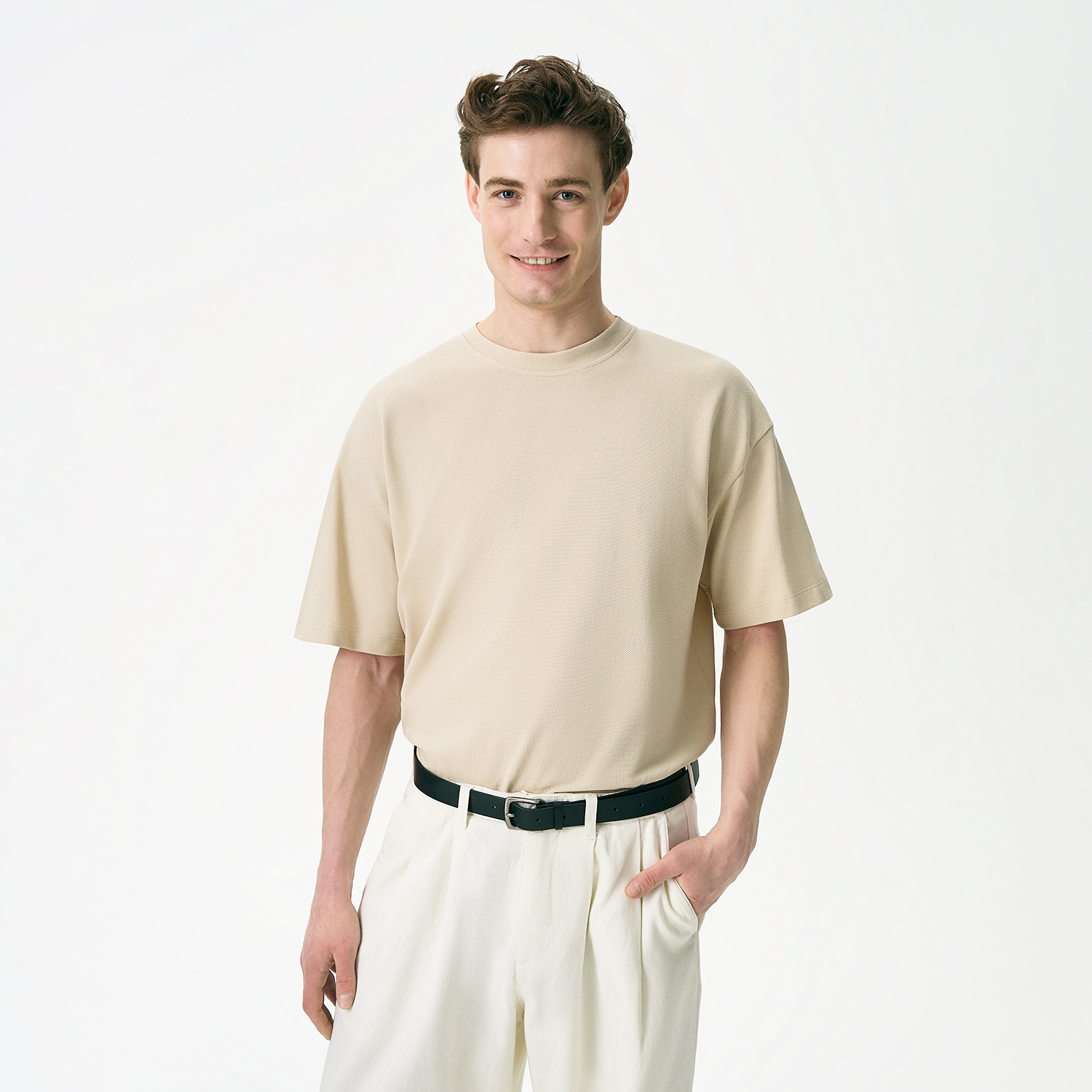Футболка унисекс премиум Аура (Aura), 200гр. бежевый, размер 3XL/4XL