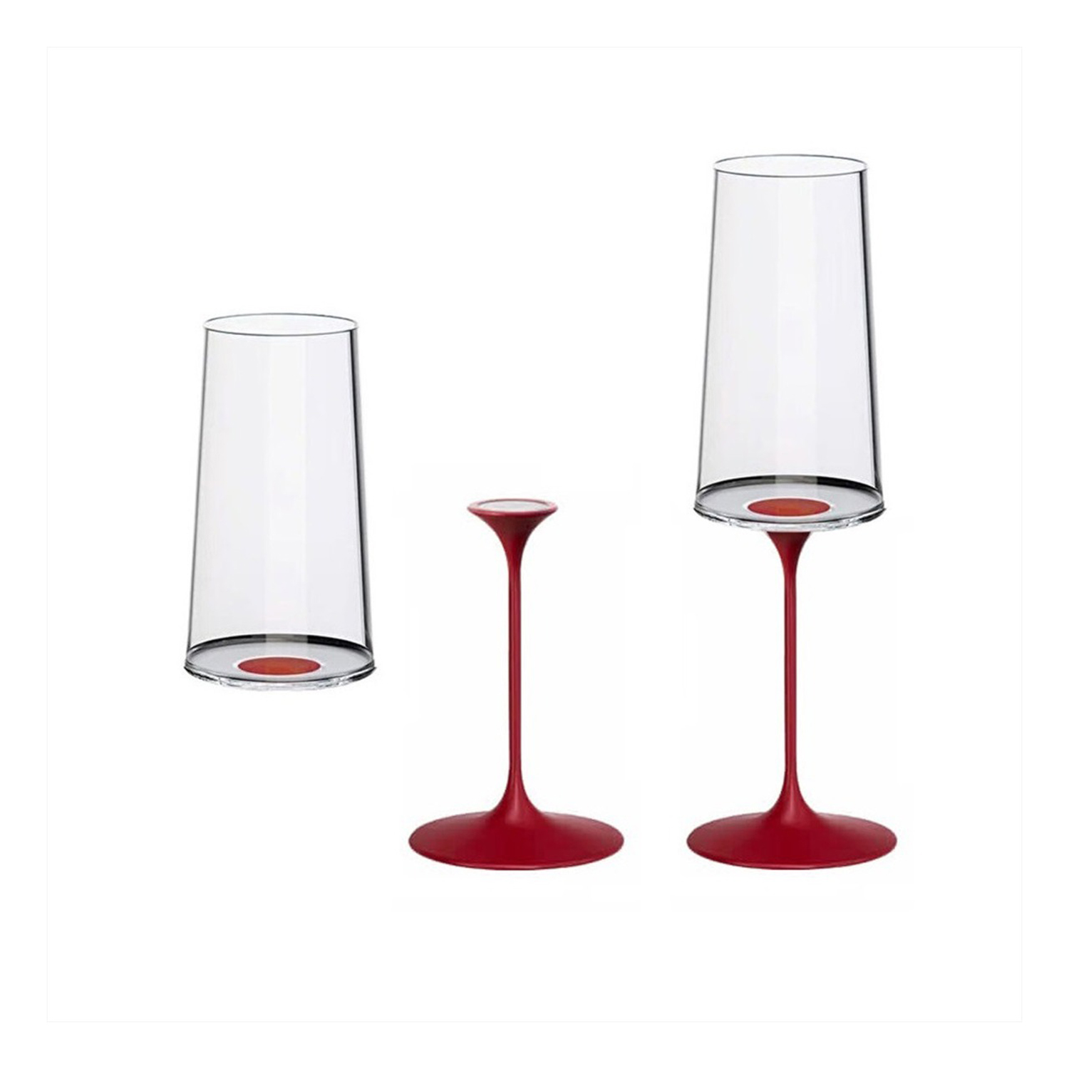Хрустальный бокал для игристого вина на магните Trebonn SplitGlass, 2 шт, 320 мл