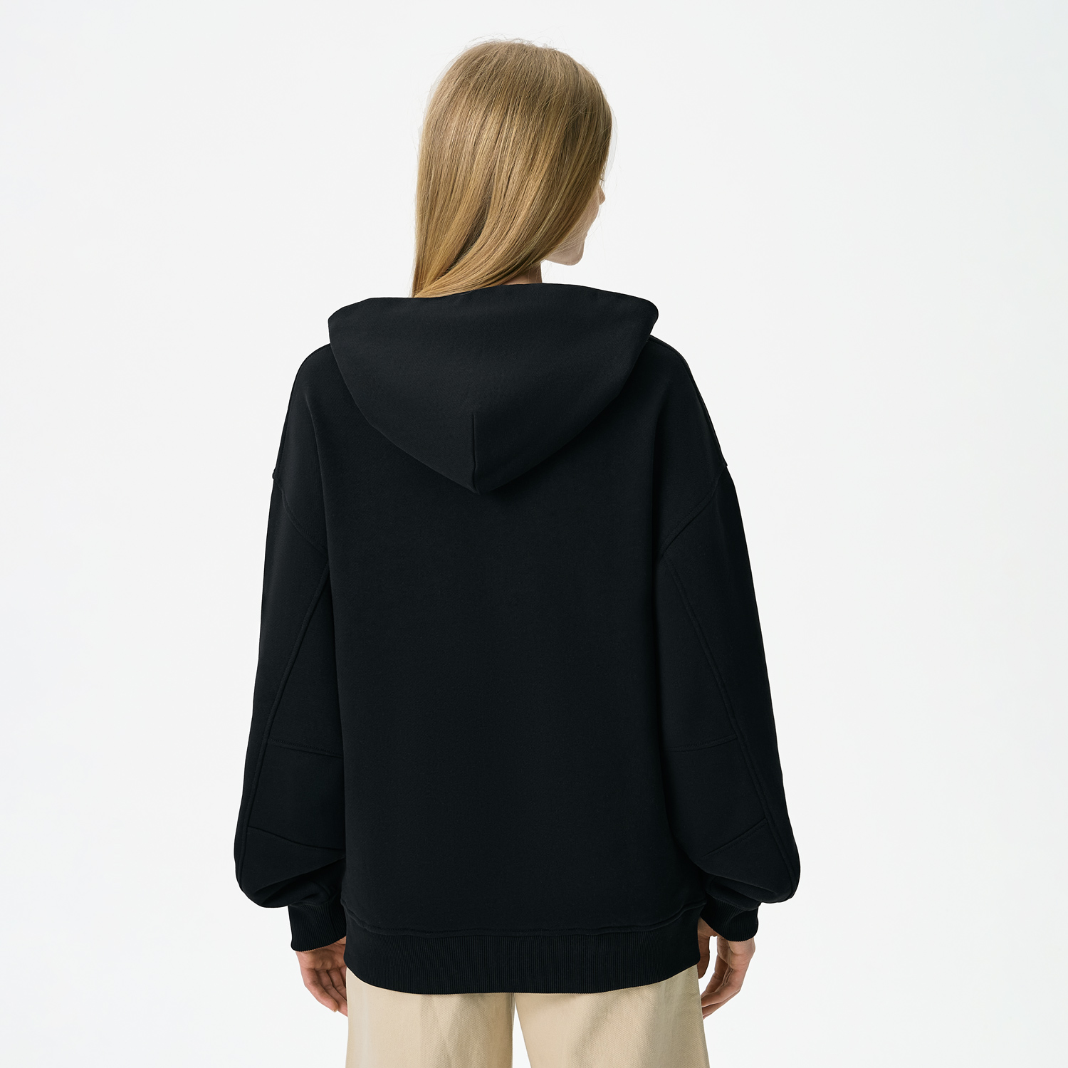 Худи оверсайз унисекс Фьюжн (Fusion), черный