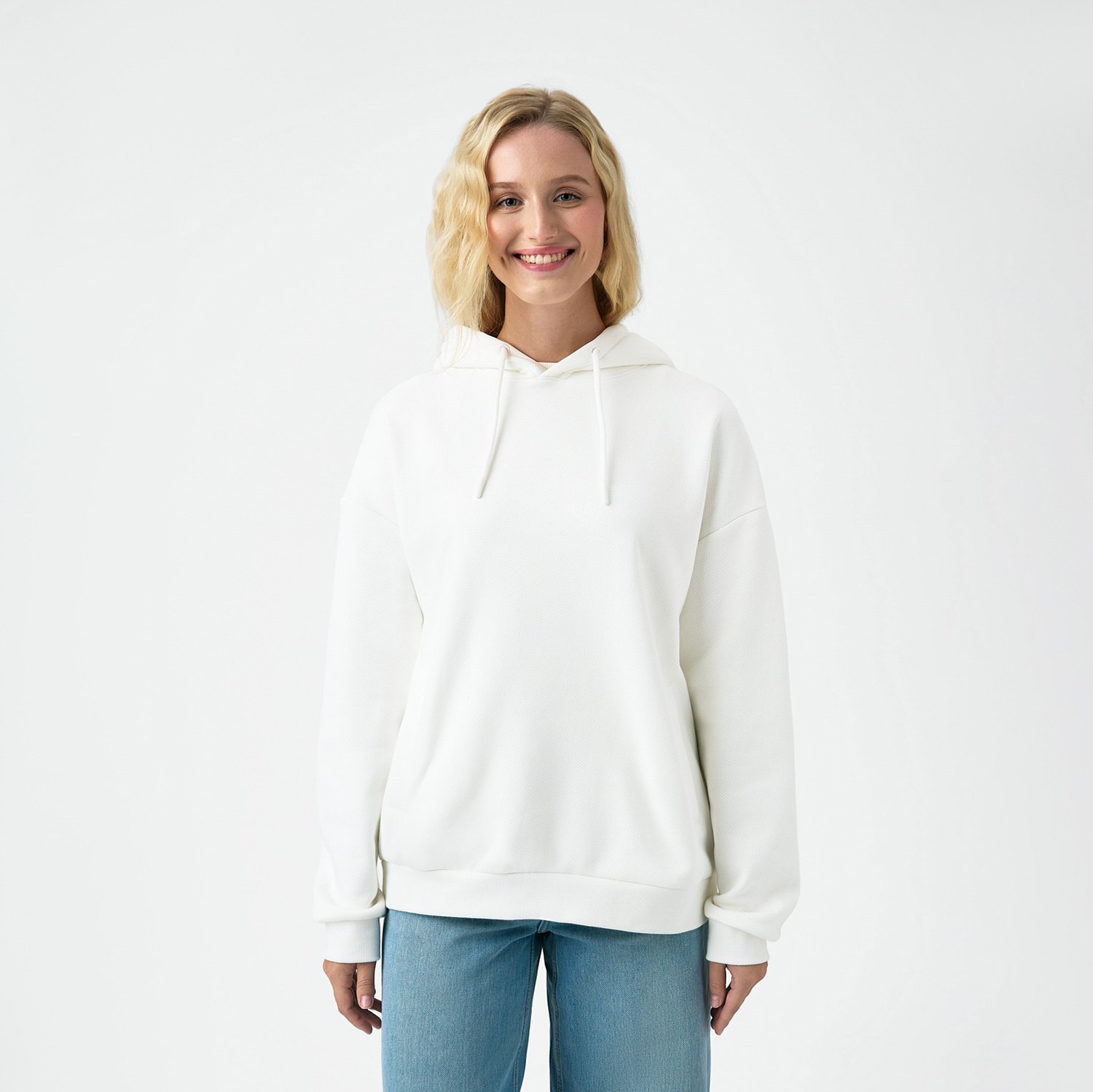 Худи релакс унисекс Баланс (Balance), с начесом, белый, размер 3XL/4XL