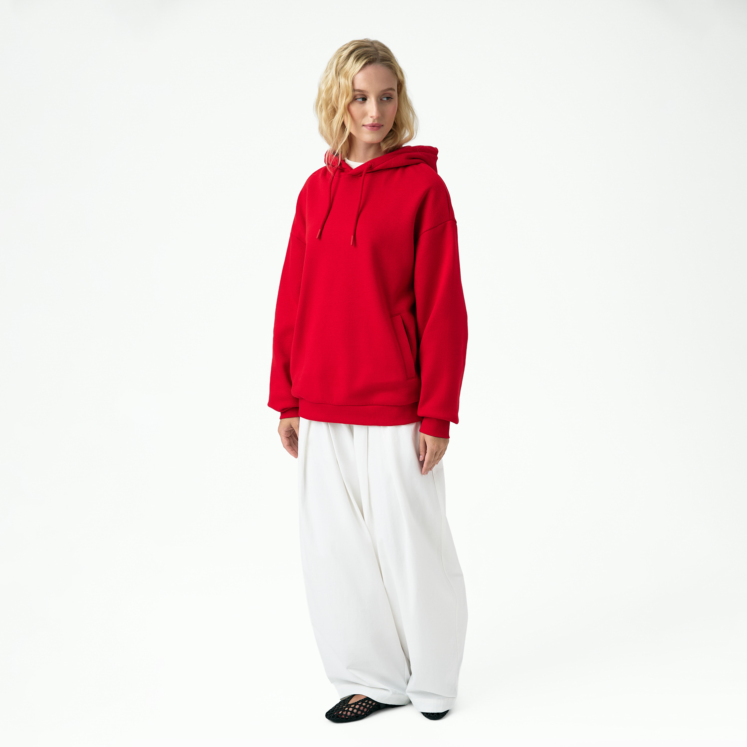 Худи релакс унисекс Баланс (Balance), с начесом, красный, размер XL/2XL