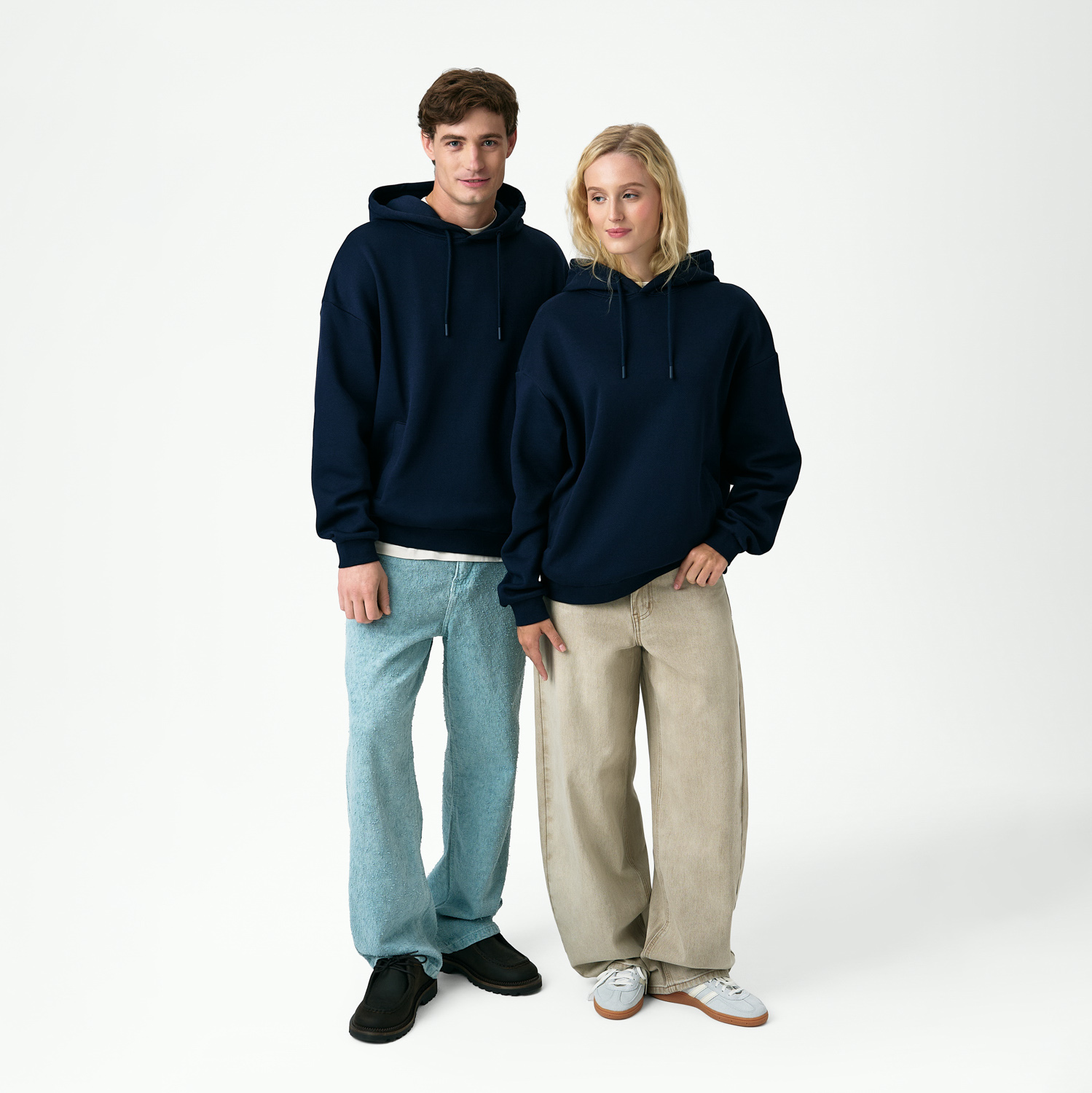 Худи релакс унисекс Баланс (Balance), с начесом, синий, размер XL/2XL
