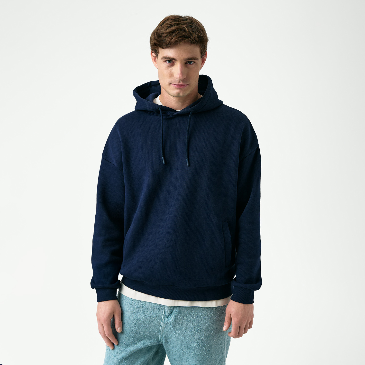 Худи релакс унисекс Баланс (Balance), с начесом, синий, размер XL/2XL