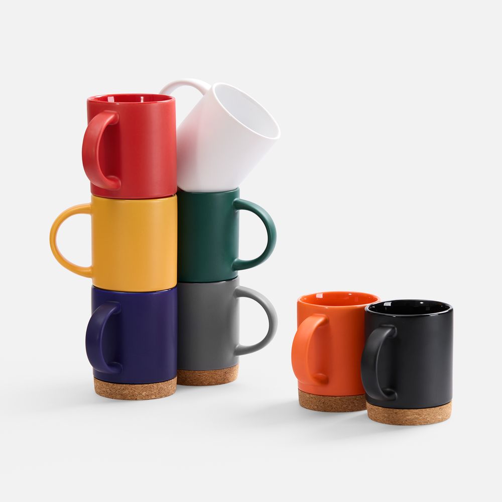 Кружка с пробковой подставкой Corky, зеленая