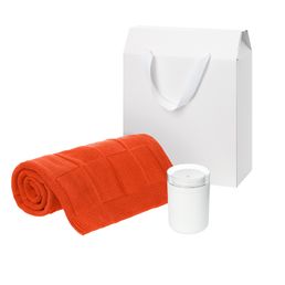 Подарочный набор Авена, Селла (Avena, Cella), оранжевый (увлажнитель, плед)