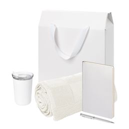 Подарочный набор Велком Пак Спарк (Welcome Pack Spark), серебряный (термокружка,ежедневник, ручка, плед, коробка-пакет)