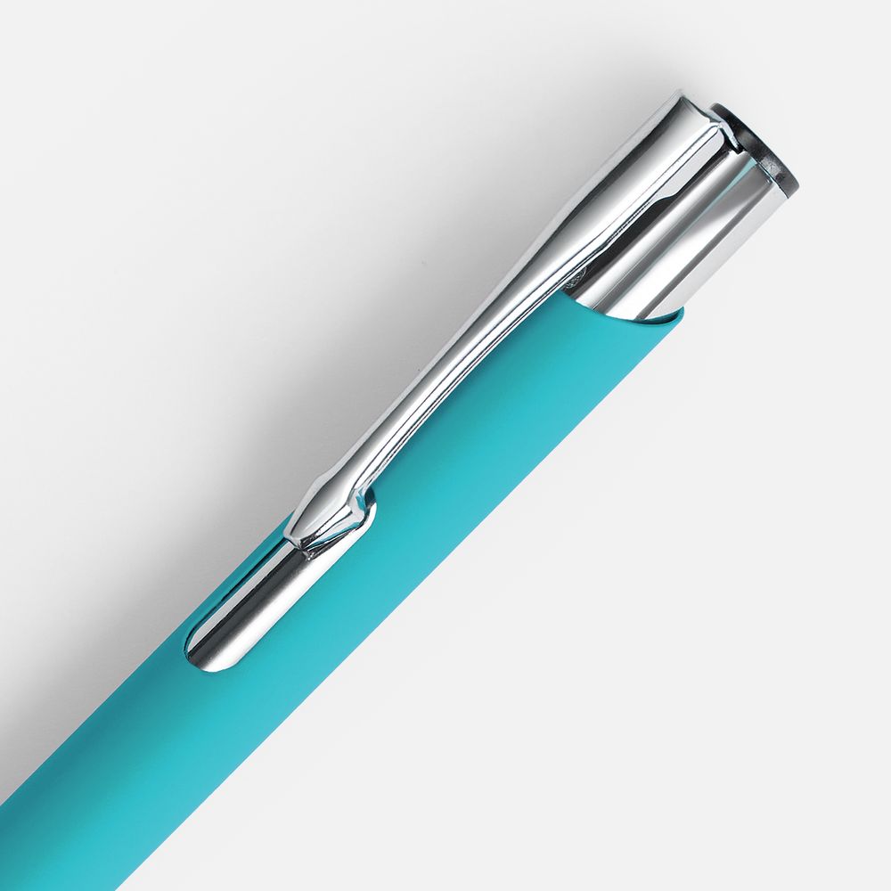 Ручка шариковая Keskus Soft Touch, бирюзовая