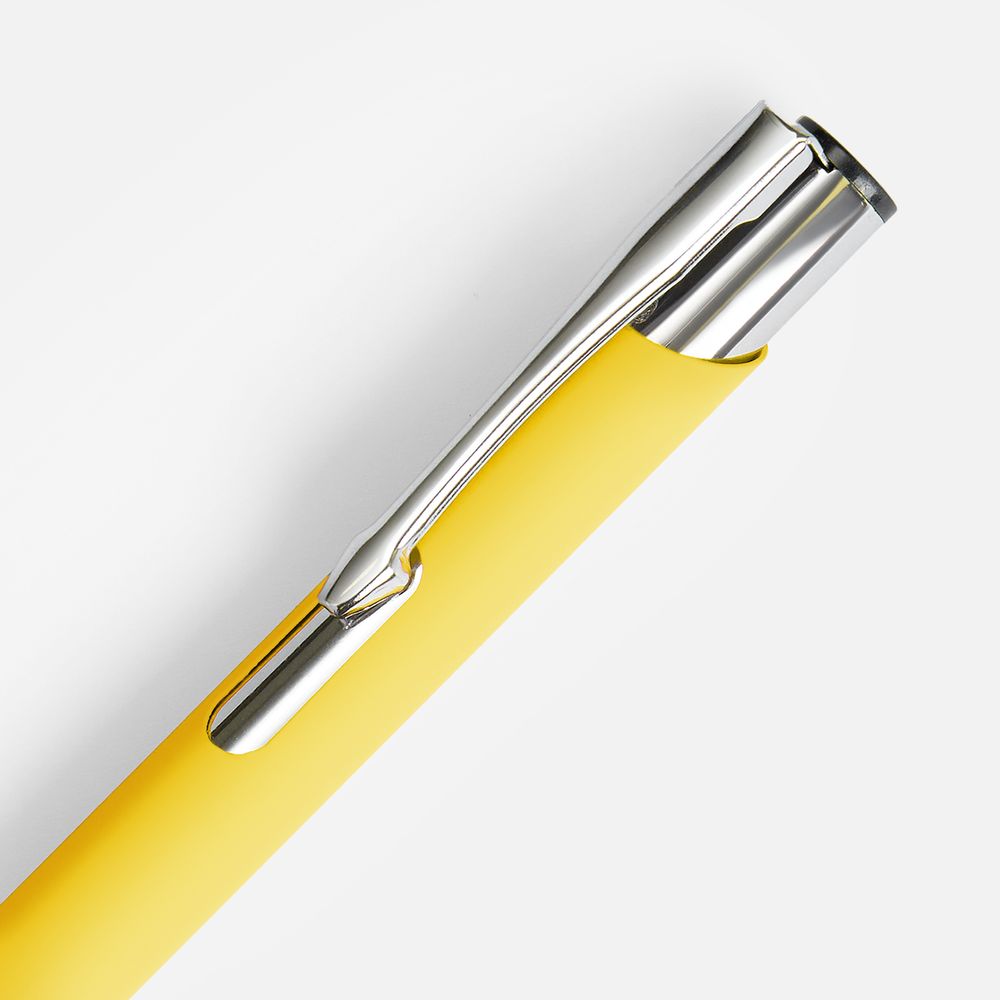 Ручка шариковая Keskus Soft Touch, желтая