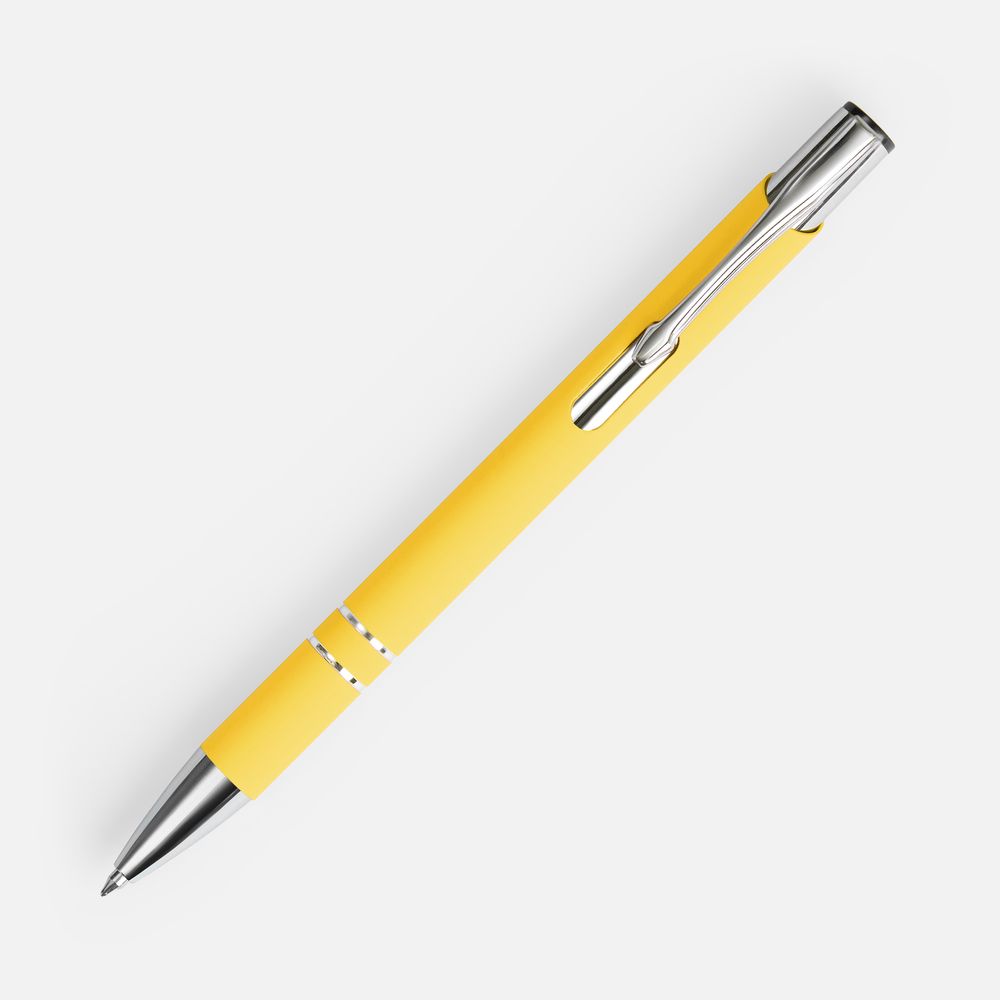 Ручка шариковая Keskus Soft Touch, желтая
