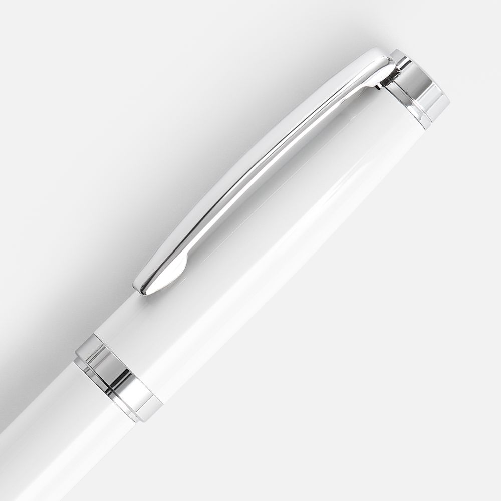 Ручка шариковая Letra Chrome, глянцевая, белая