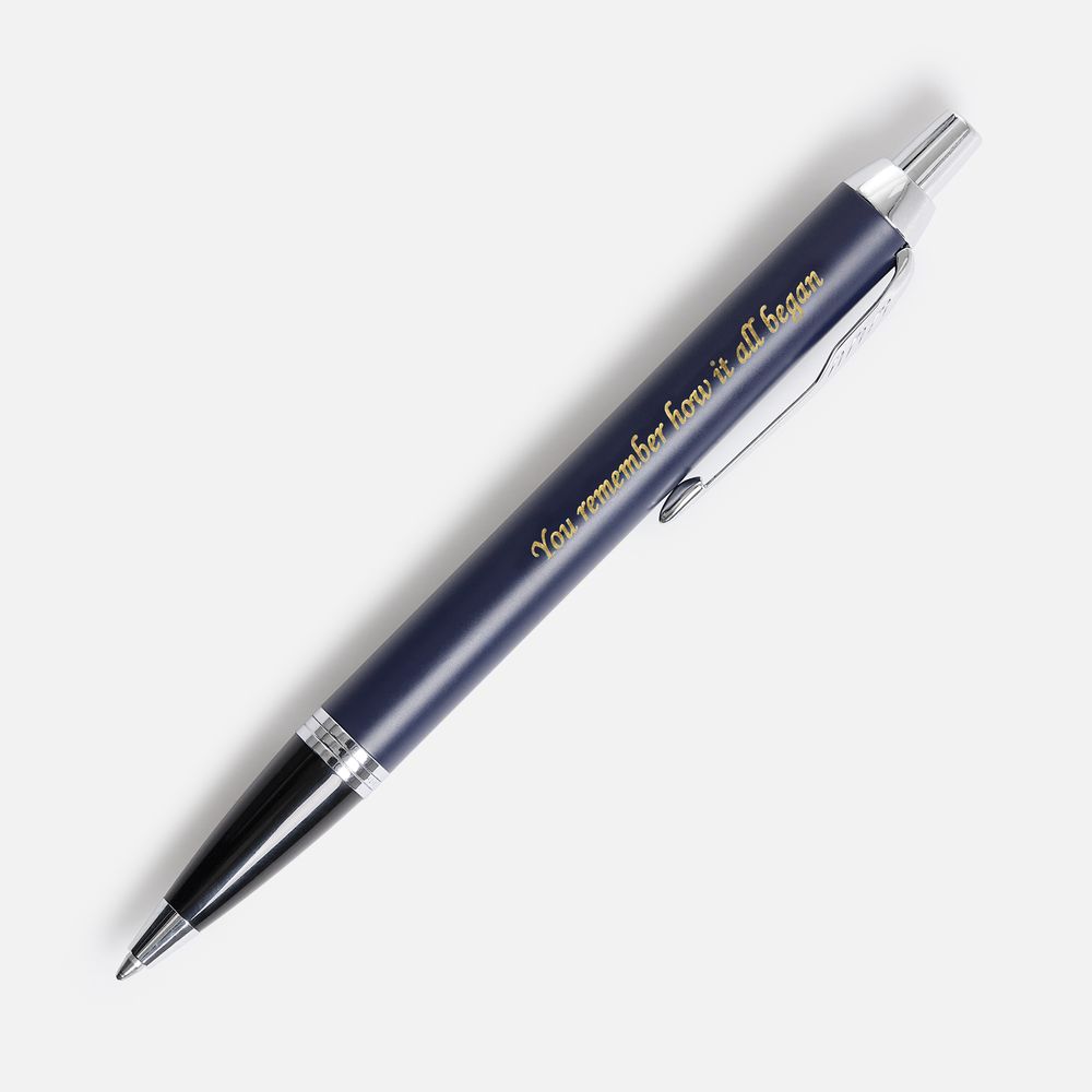Ручка шариковая Parker IM Core Matte Blue CT, темно-синяя с черным