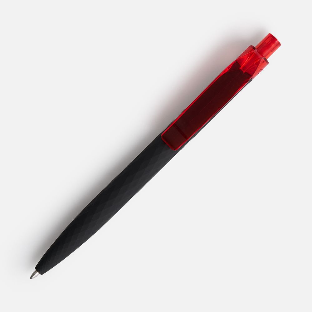 Ручка шариковая Prodir QS01 PRT-T Soft Touch, черная с красным
