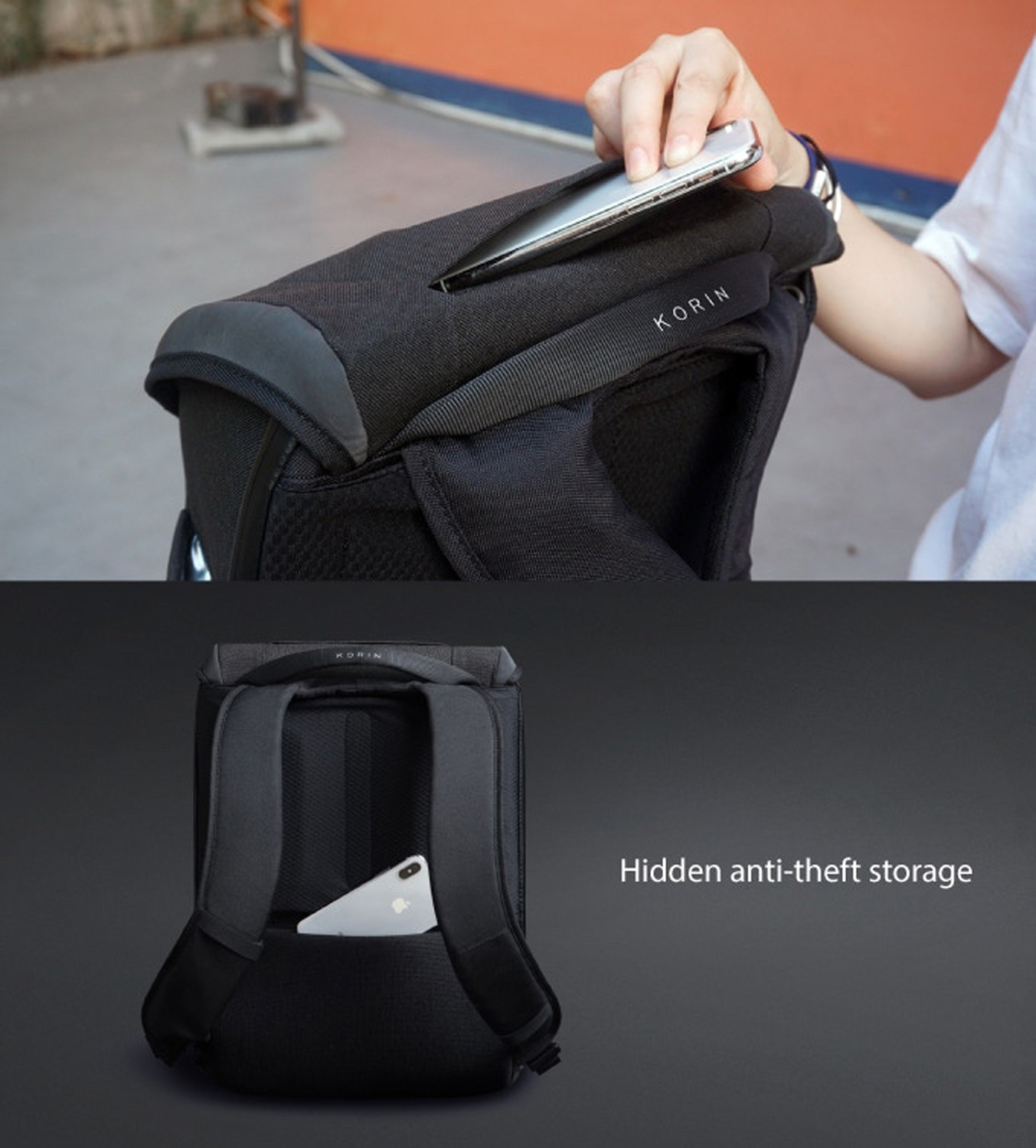 Рюкзак KORIN ClickPack X 45х32х15,5 см, с клапаном, черный