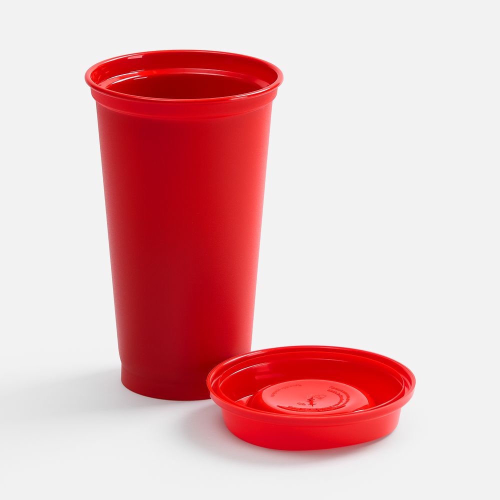 Стакан с крышкой Color Cap, ver.2, красный
