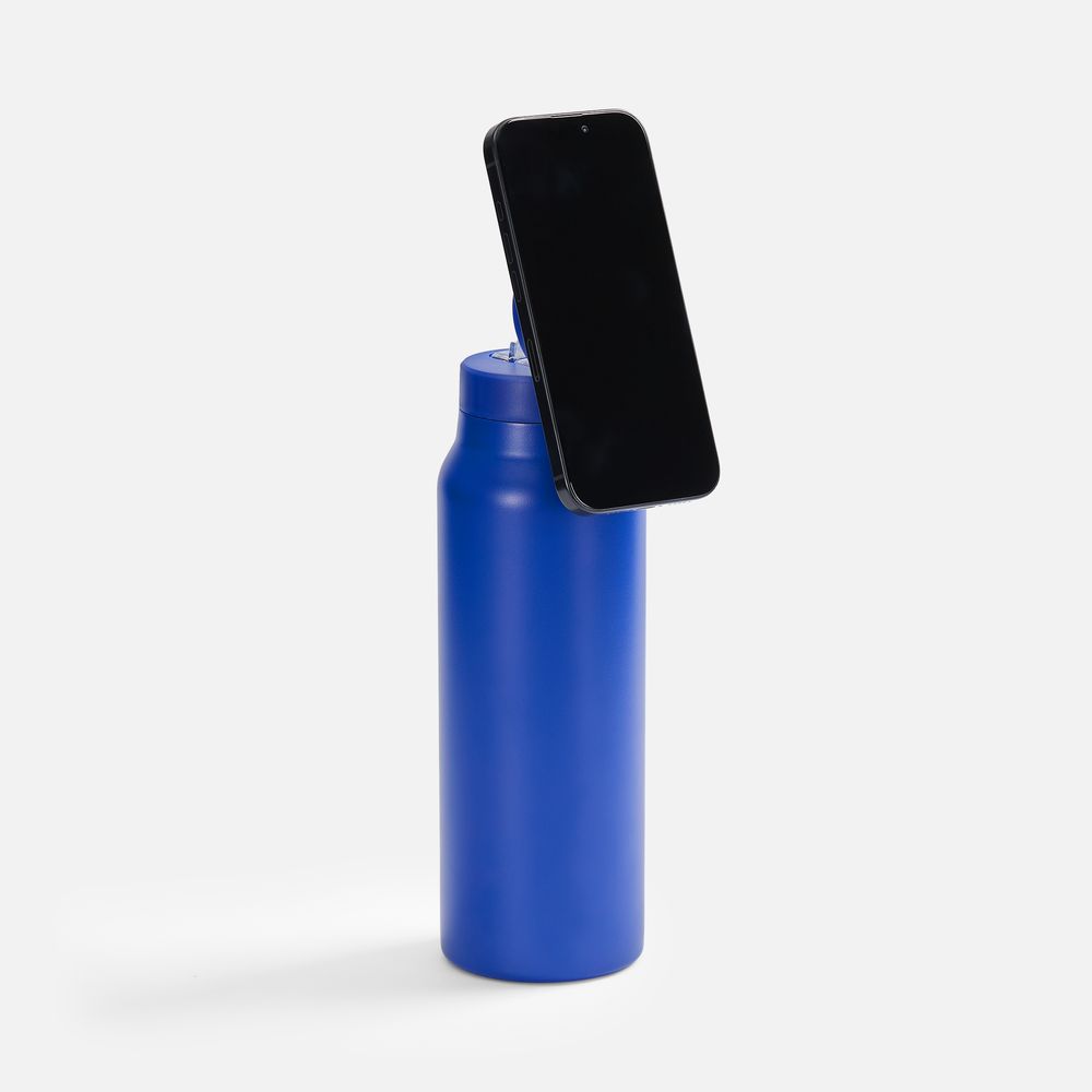 Термобутылка Magnus с магнитным держателем для телефона, синяя