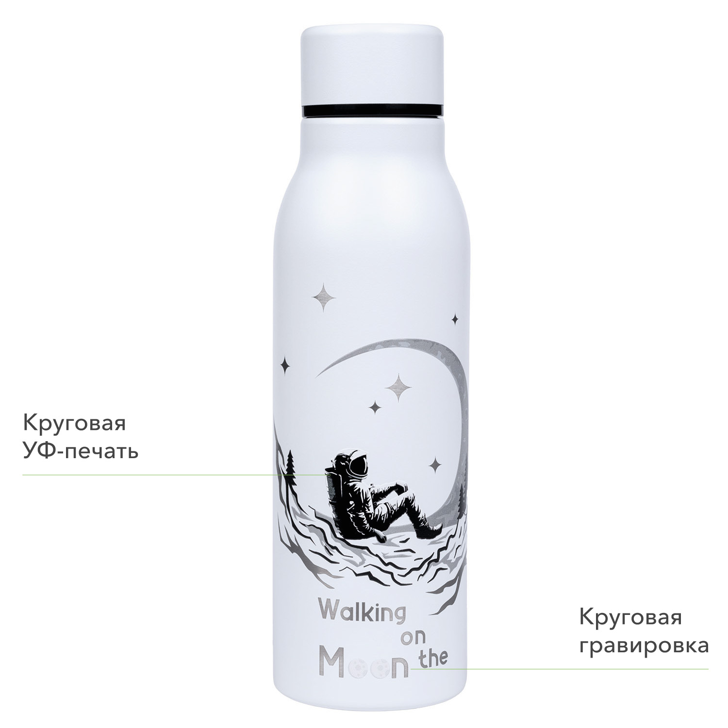 Термобутылка вакуумная герметичная Соренто (Sorento), белая, зернистое покрытие