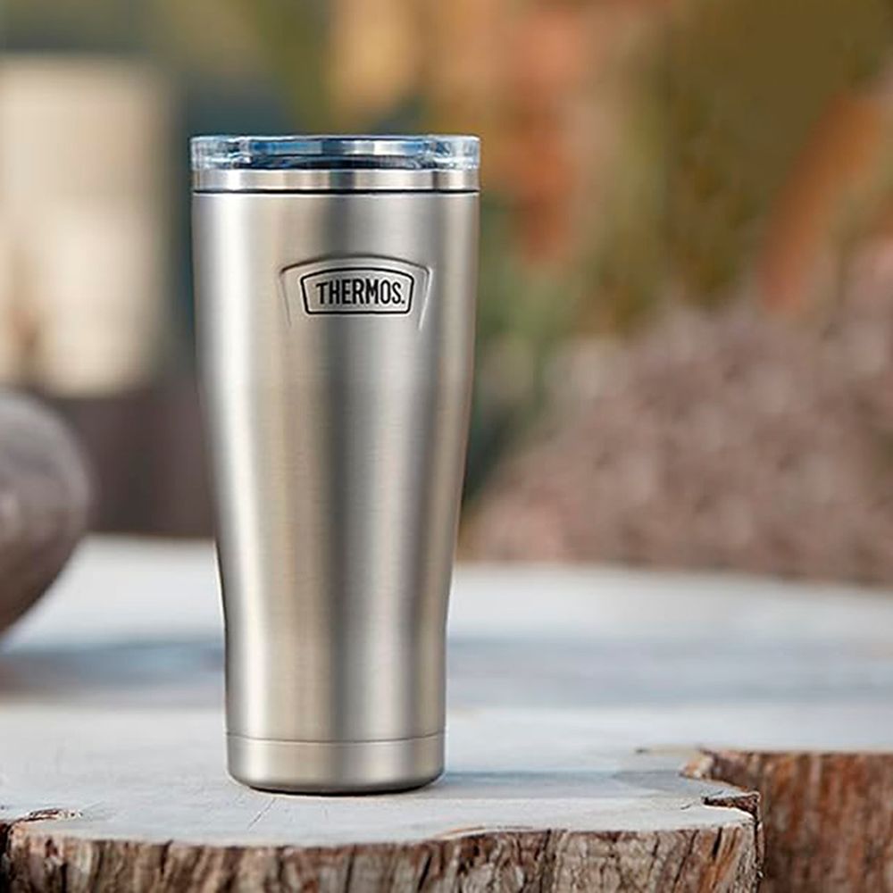 Термокружка Icon 710 с поворотной крышкой, серебристая (стальная)
