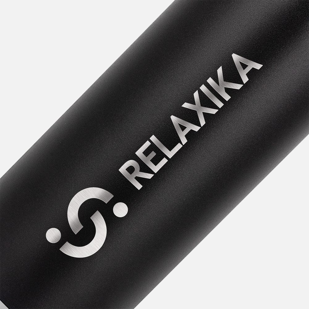 Термос Relaxika 750 со стикерпаком, черный