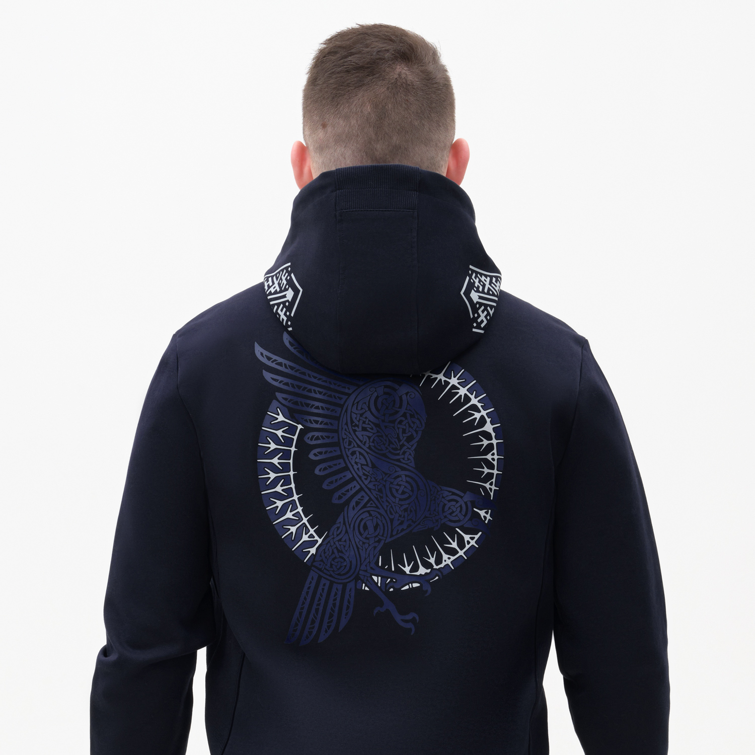 Толстовка на молнии с капюшоном Матео (Mateo) темно-синяя, размер S/M