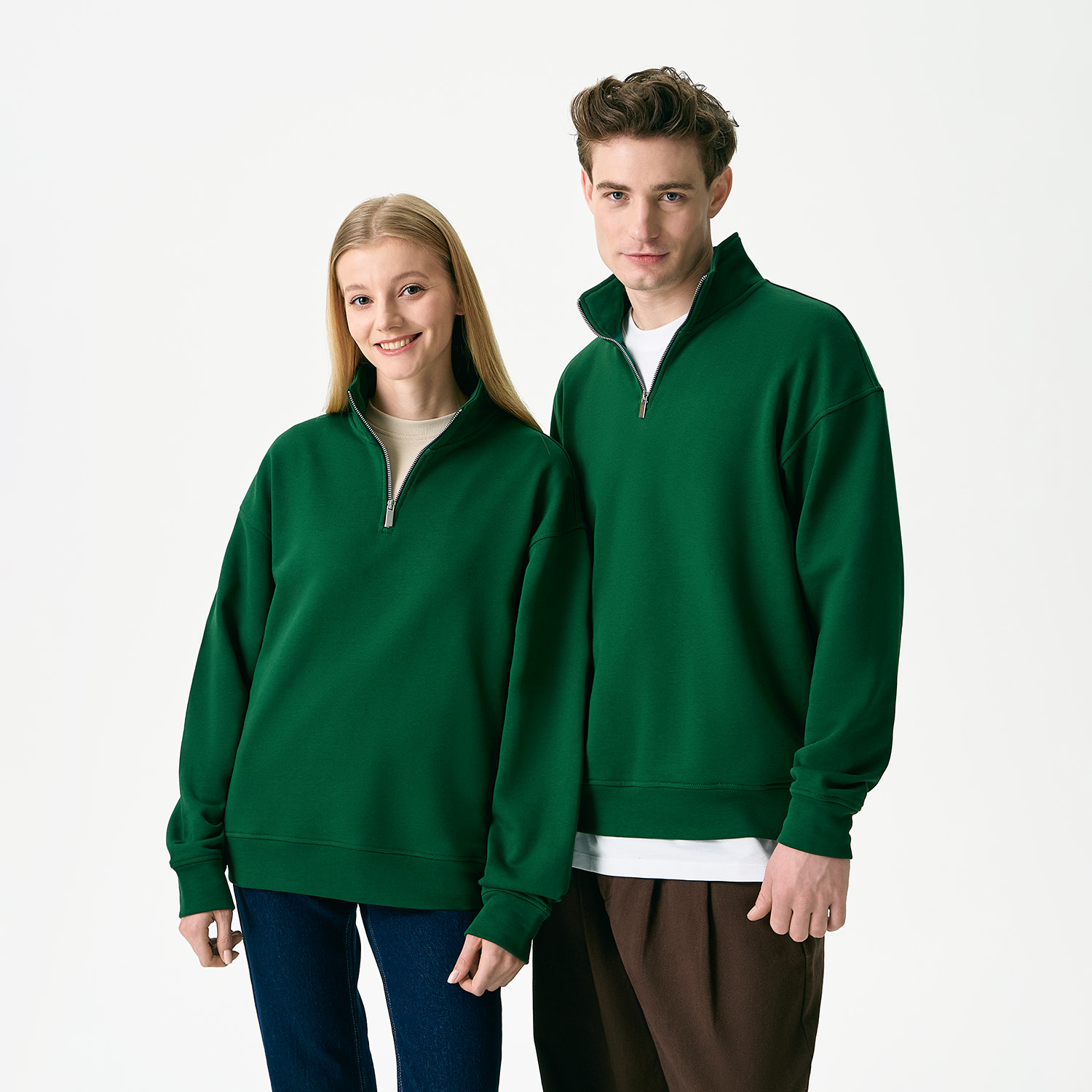 Толстовка на молнии унисекс Флоу (Flow), зеленая, размер 3XL/4XL