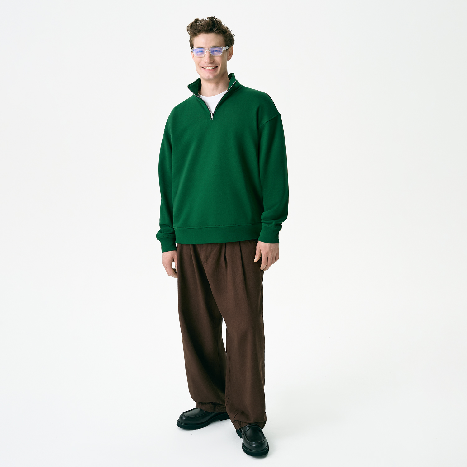 Толстовка на молнии унисекс Флоу (Flow), зеленая, размер 5XL/6XL