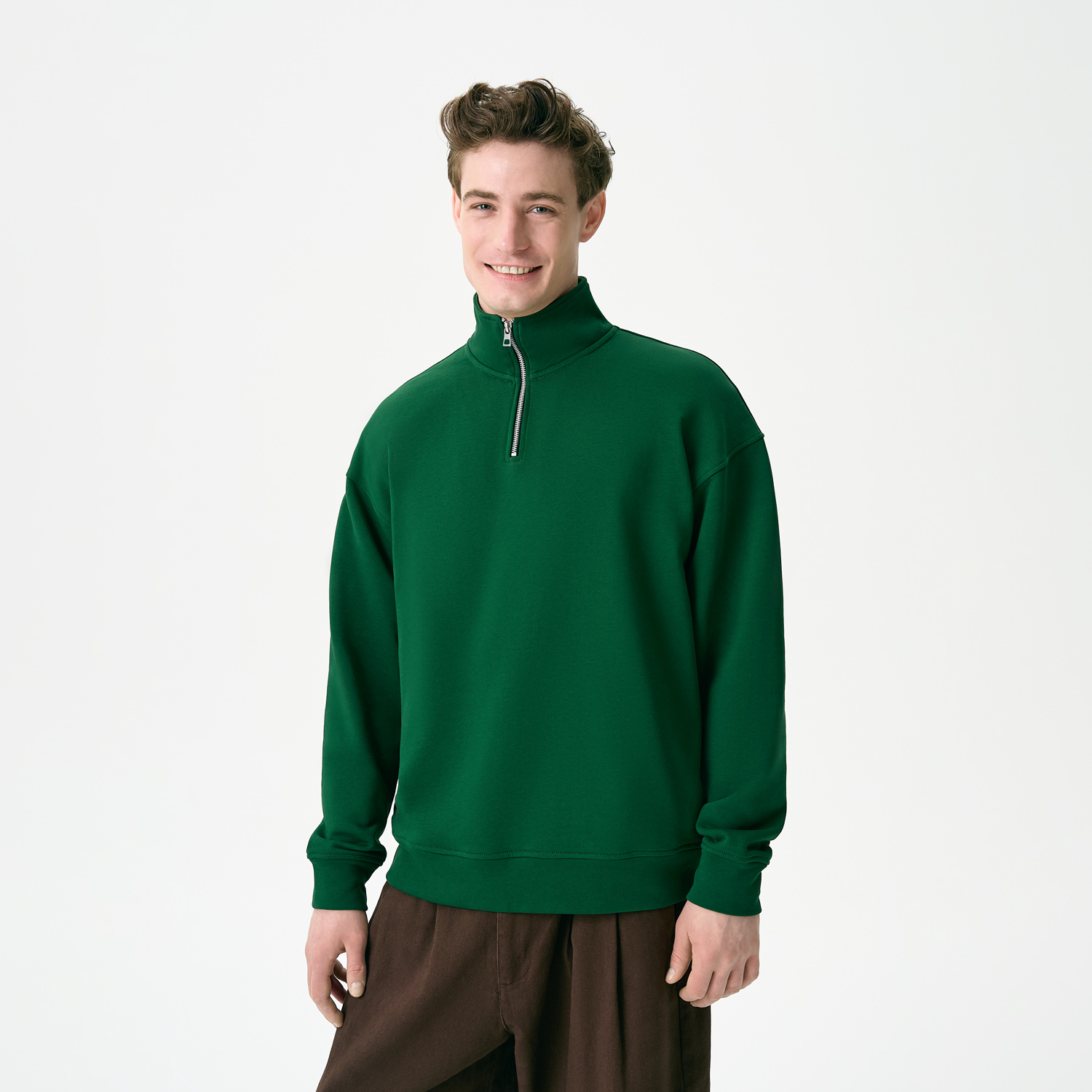 Толстовка на молнии унисекс Флоу (Flow), зеленая, размер XS/S