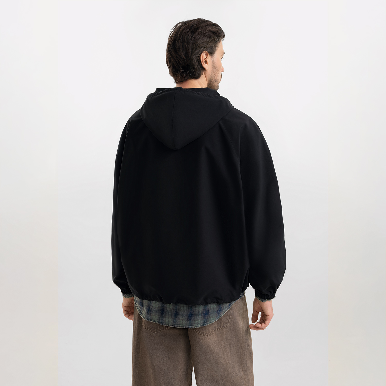 Ветровка (анорак) оверсайз унисекс Риссман (Rissman), черная
